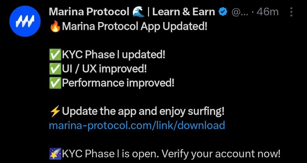 Marina Protocol App Updates 