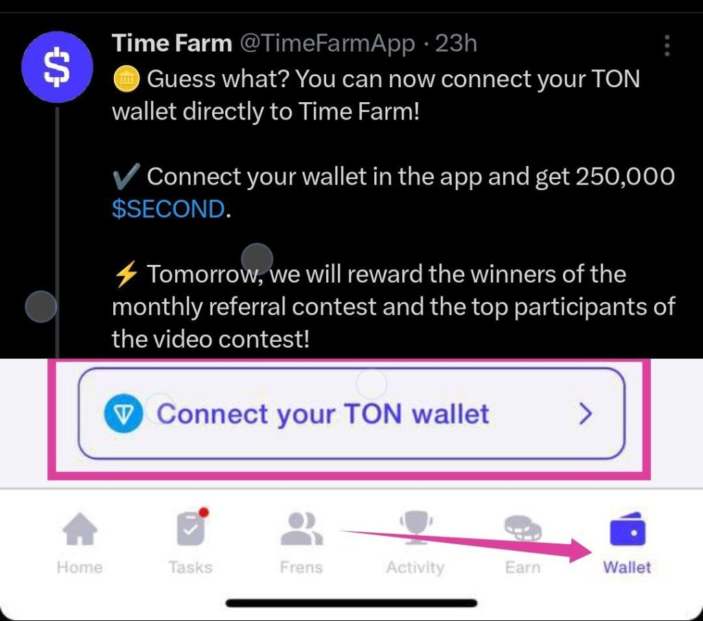 How To Connect Wallet On Time Farm