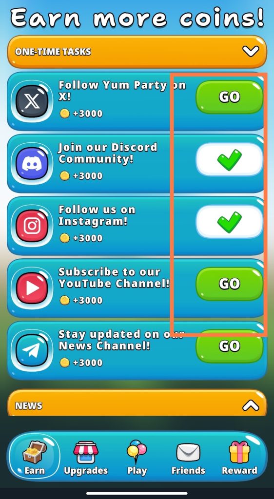 Earn More Coins Completely Some Tasks