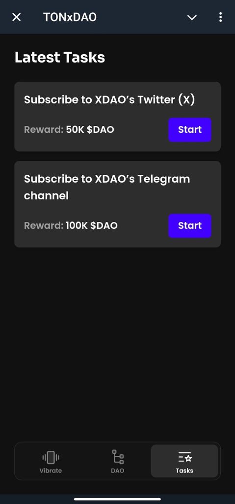 Earn More $DAO Token Completing Task On TONxDAO