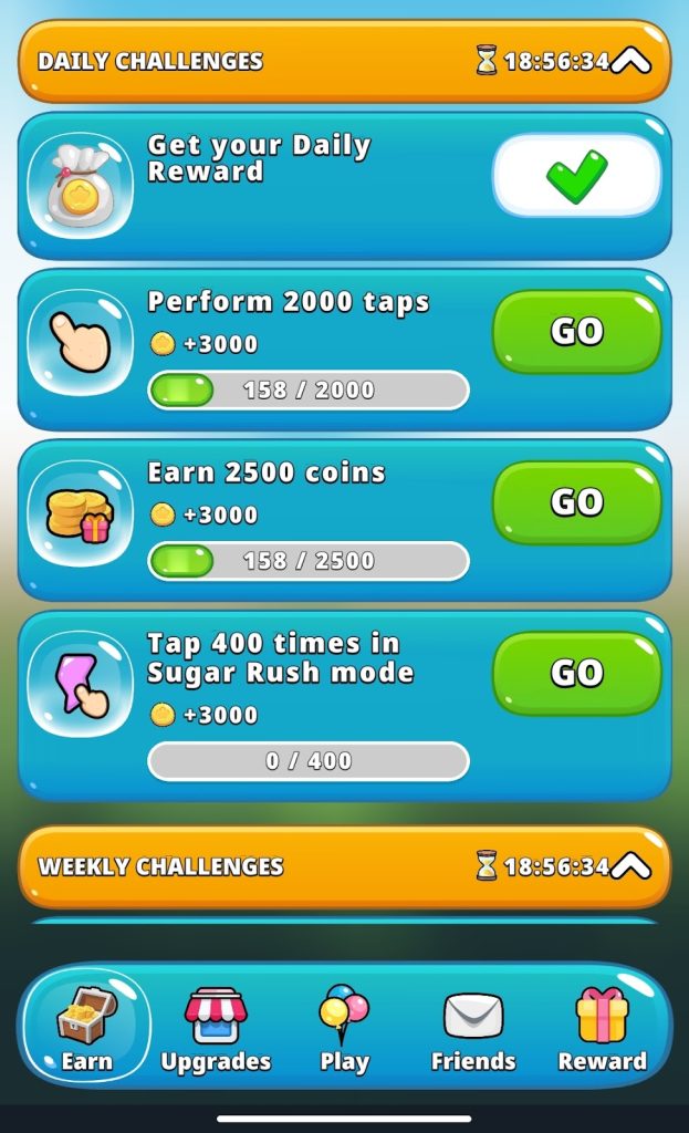 Participate in daily challenge tasks to Earn More Coins