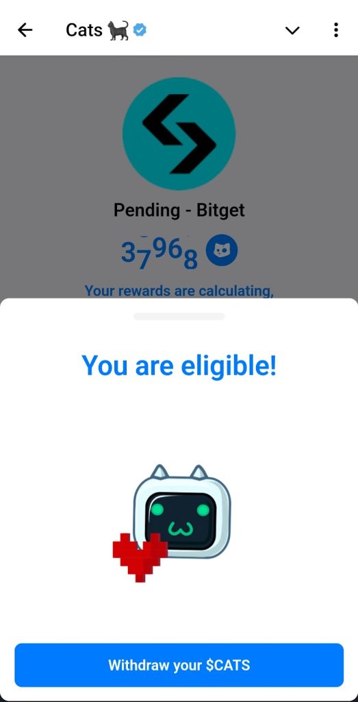 Link Account To Available Exchange For Cats Airdrop Withdraw