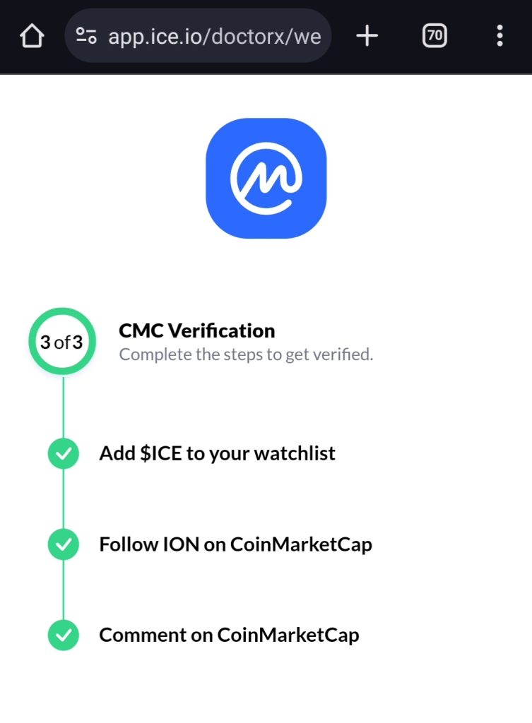 Complete The CoinMarketCap Task To Connect MultiversX Wallet Address To Doctorx Mining App