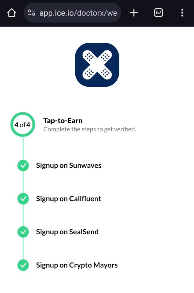 Connect All Ice Network Tap to Earn App Using Verification Code