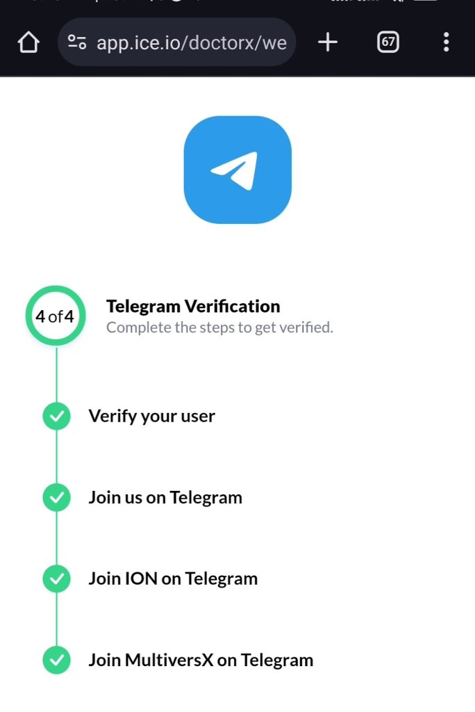 Telegram Verification Task For Doctorx Wallet Connection 